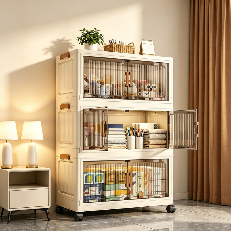Kitchen Appliances Cabinet - 19.7인치 3/4/5/6단 접이식 수납장(바퀴 포함), 자석